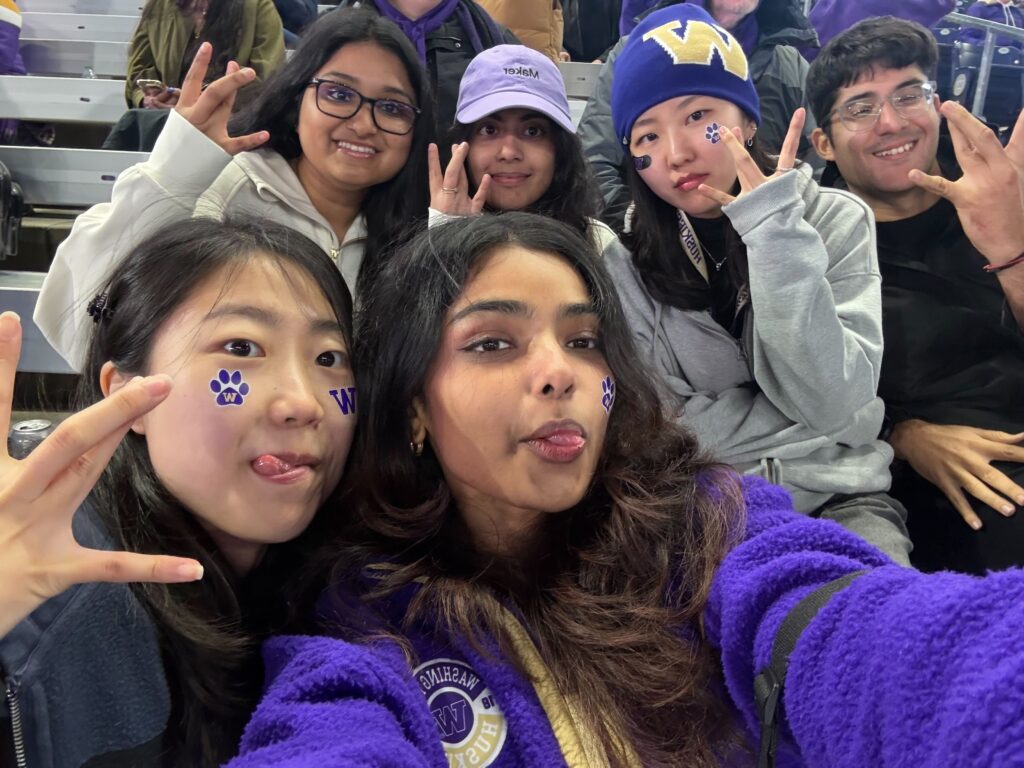 MHCI+D Students' selfie at a UW football game